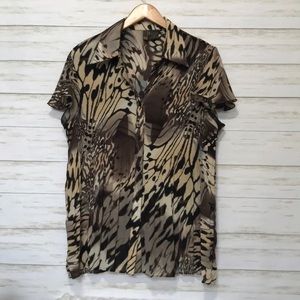 Sere Nade animal print top button front size 2X